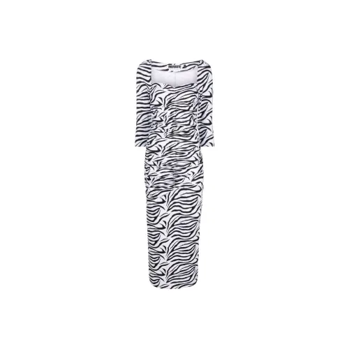 Rotate Long-Sleeved Dresses Women's Black White