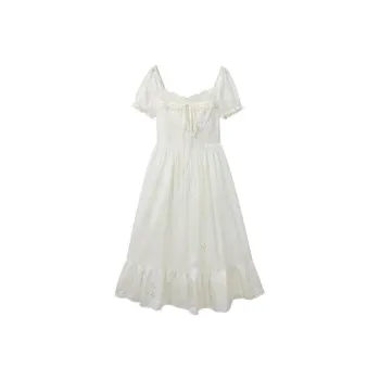 SECFLY OFFICIAL Short Sleeved Dress Women's Ivory