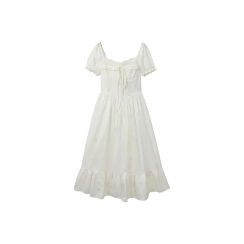 SECFLY OFFICIAL Short Sleeved Dress Women's Ivory-0