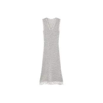 MARYSIA Lurex Open-knit Midi Dress