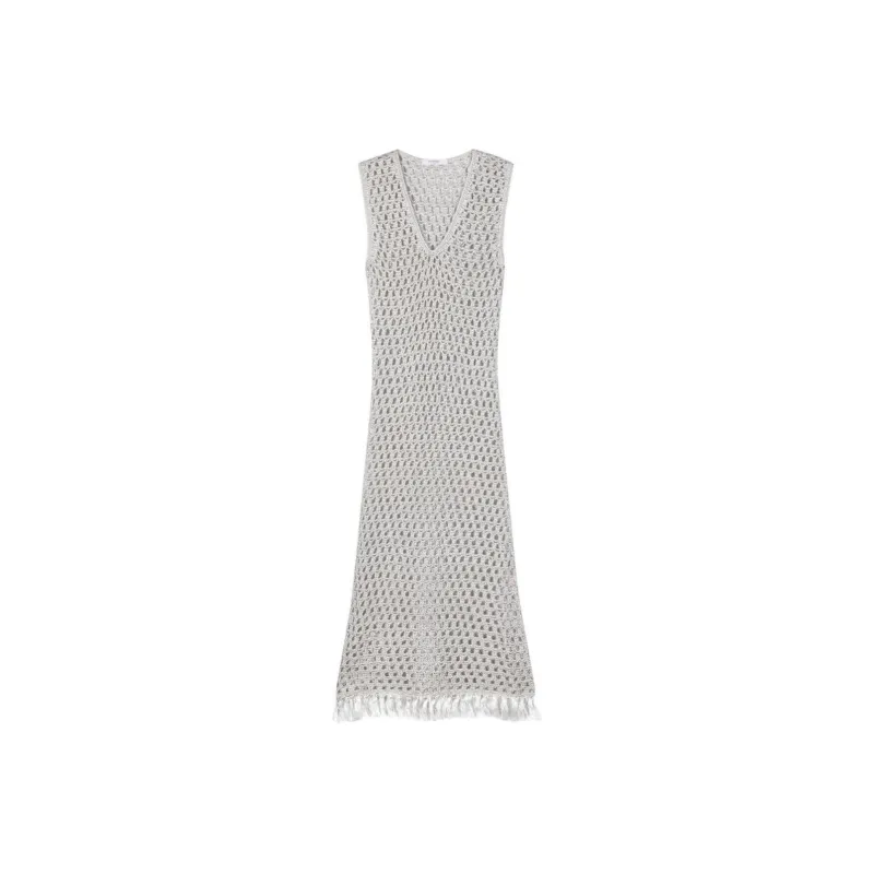 MARYSIA Lurex Open-knit Midi Dress-0