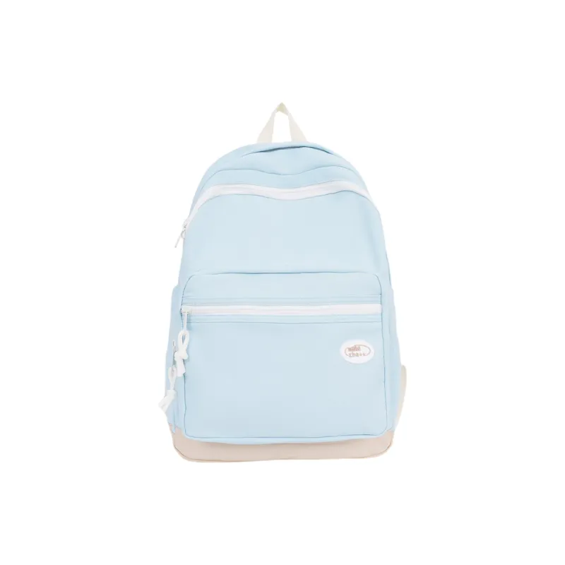 Yalu Nylon Fabric Backpack Regular Unisex Black/White/Blue/Pink/Custard-17