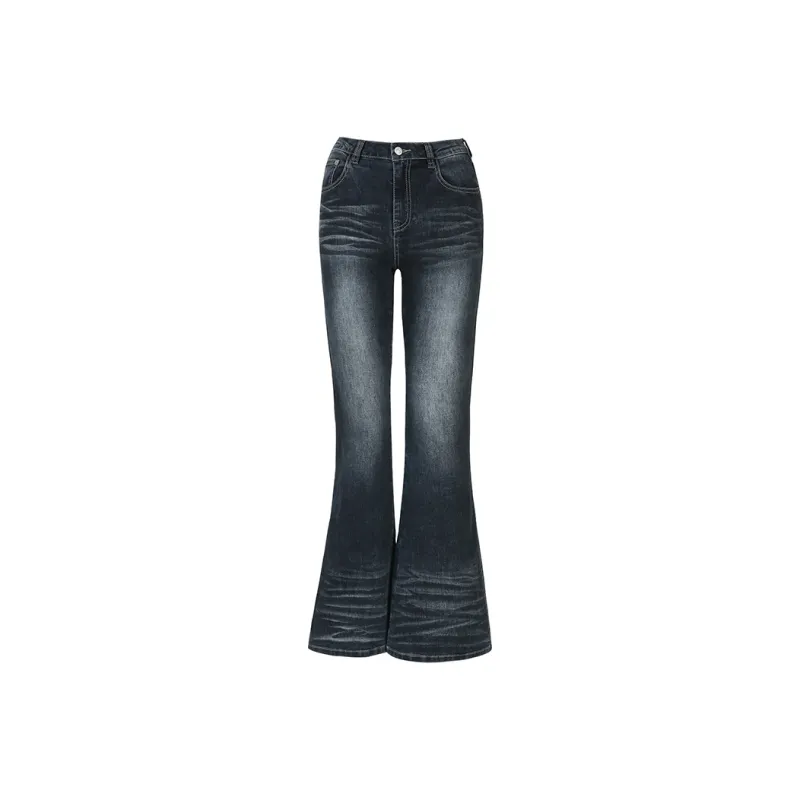 FHMY Jeans Women's Water Pressure Vintage Blue-3