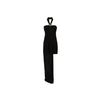 Blumarine Floral brooch Draped Dress