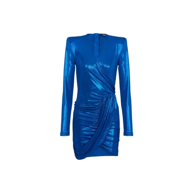BALMAIN Long-Sleeved Dresses Women's Blue-0