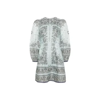Zimmermann Bandana-Printed Long-Sleeved Mini Dress