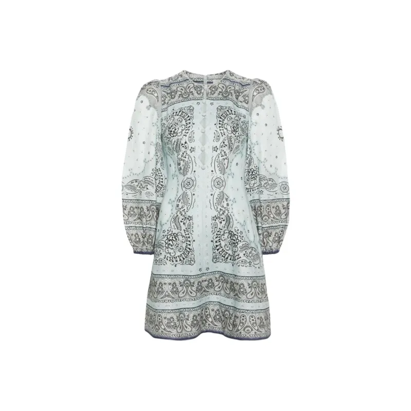 Zimmermann Bandana-Printed Long-Sleeved Mini Dress-0