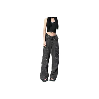 Flowers In Water Jeans Women's Black Gray