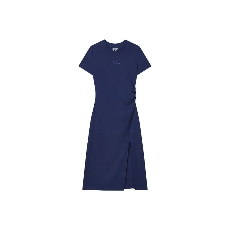 FILA Short-Sleeved Dresses Women's Deep Silent Blue-0