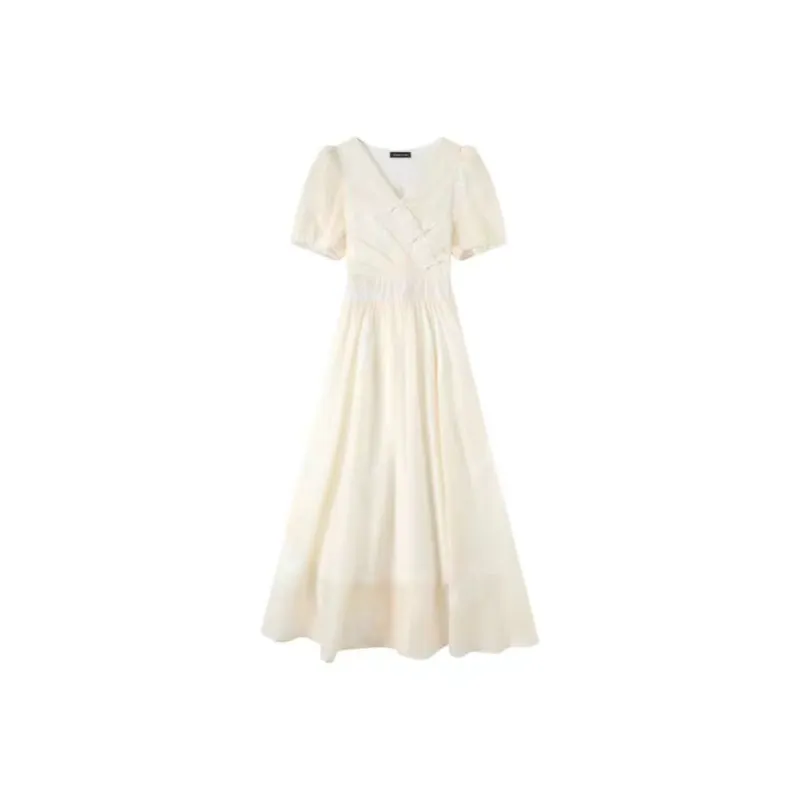 Lookinto Short Sleeved Dresses Women's Apricot-0