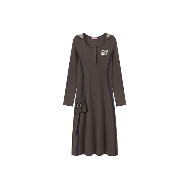 CHUU Long Sleeved Dresses Women's Dark Gray-0