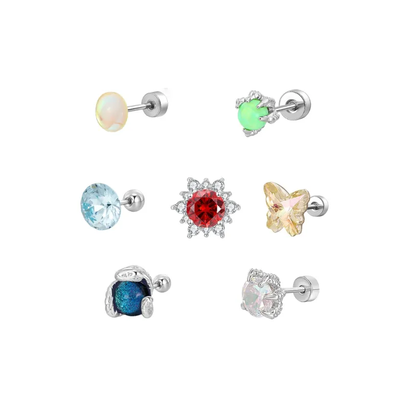 Lady Go Titanium Steel Stud Earrings Women's-7