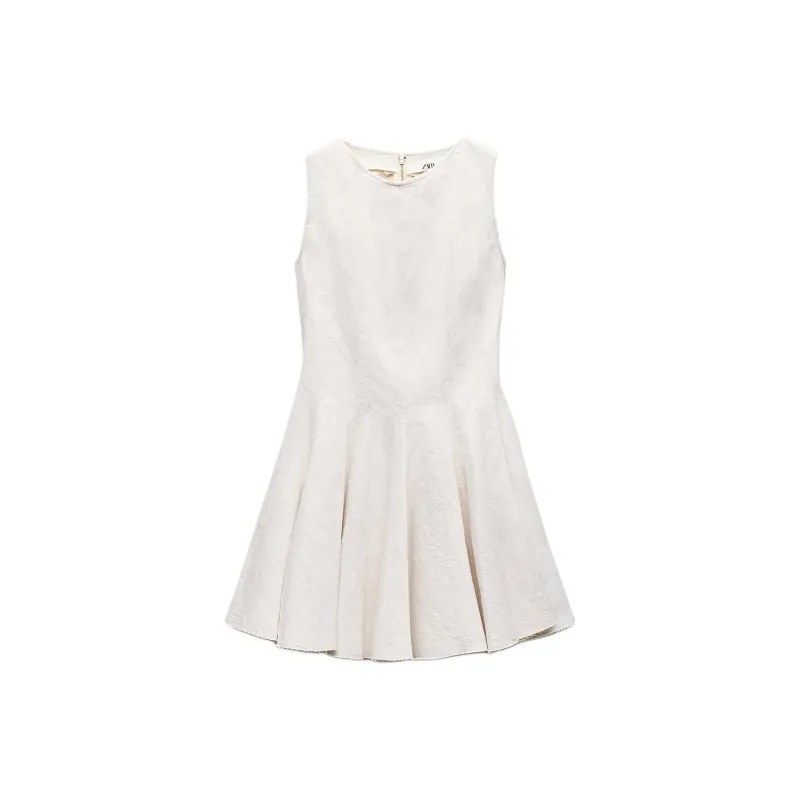 ZARA ZW Series Sleeveless Dress Women's White-0