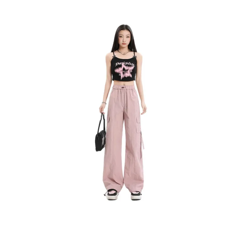YINLEI Cargo Pants Women's Pink-0