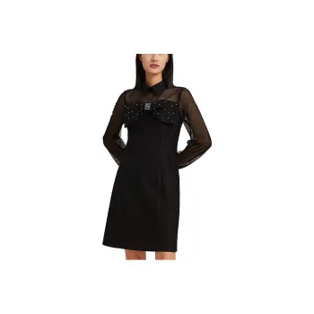 GOELIA Long Sleeved Dresses Women's Black