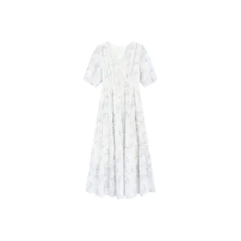 SNZX Short Sleeved Dresses Women's White