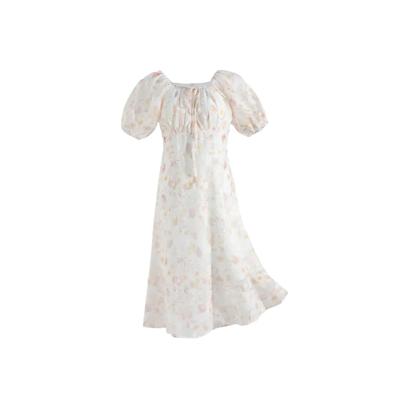 CPAURA Short Sleeved Dresses Women's Apricot-0