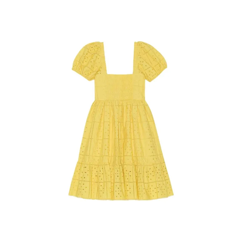 GANNI Broderie Anglaise Square Neck Mini Dress-0
