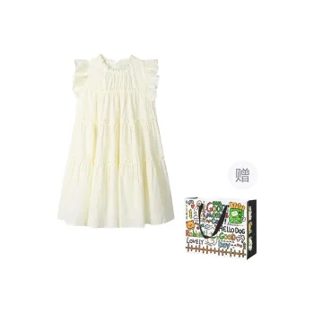OURUOKE Short Sleeved Dress Women's Apricot