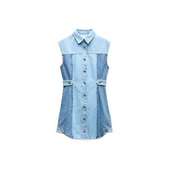 ZARA Sleeveless Dress Women's Medium Blue