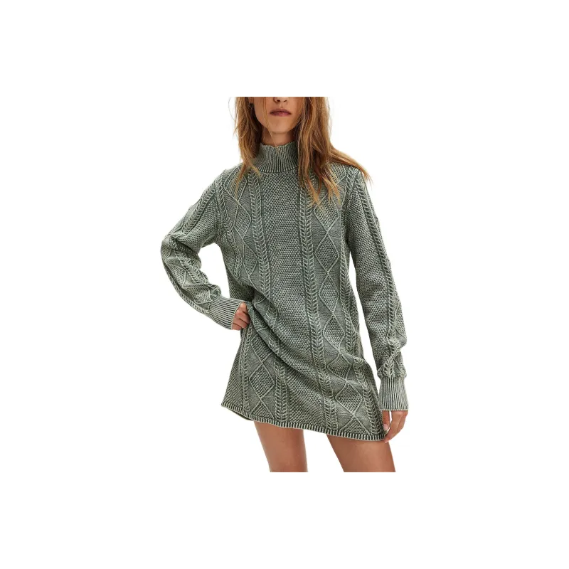 FREE PEOPLE Headed North Mini Dress Long-Sleeved Dresses Women's Seaspray/Wave-0
