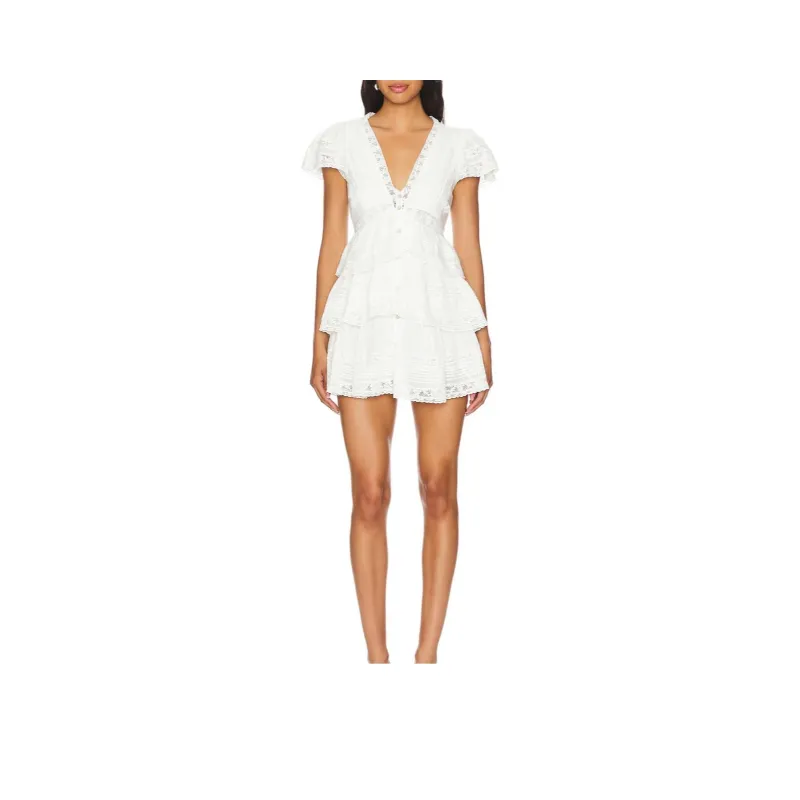 LOVESHACKFANCY Short-Sleeved Dresses Women's White-0