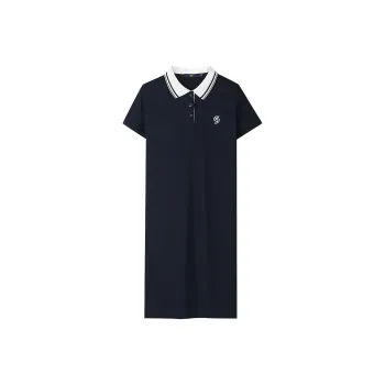 HLA Short Sleeved Dresses Women's Navy Blue 05