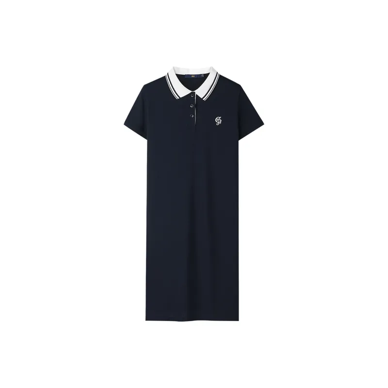 HLA Short Sleeved Dresses Women's Navy Blue 05-0