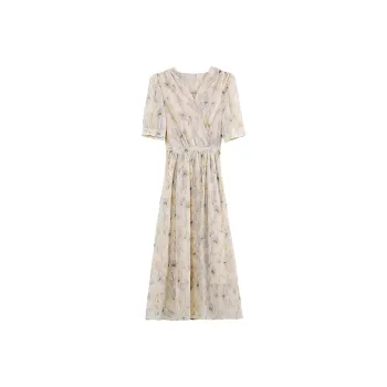 TIBINB Short Sleeved Dresses Women's Multicolor