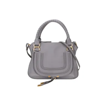 Chloe Marcie Leather Tote Bag, Shopping Bag, Handbag Women's Light Gray