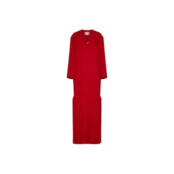 Valentino V Neck Logo Plaque Long Sleeved Dress