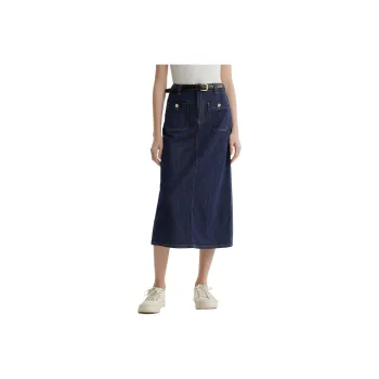 E.land Denim Long Skirt Women's Dark Denim