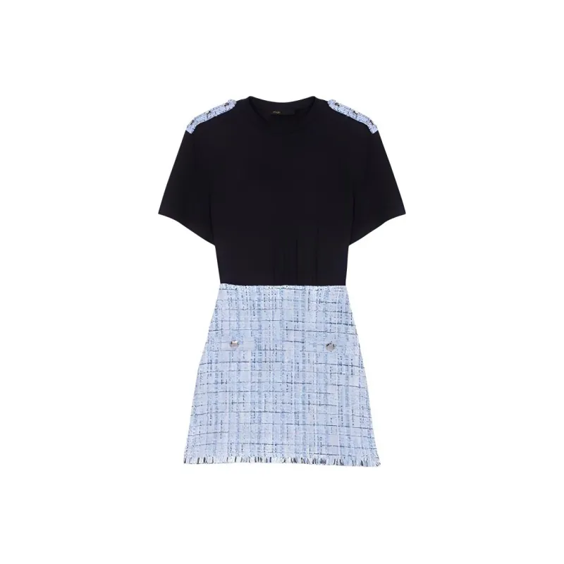 Maje Short Sleeved Dresses Women's Light Blue-0