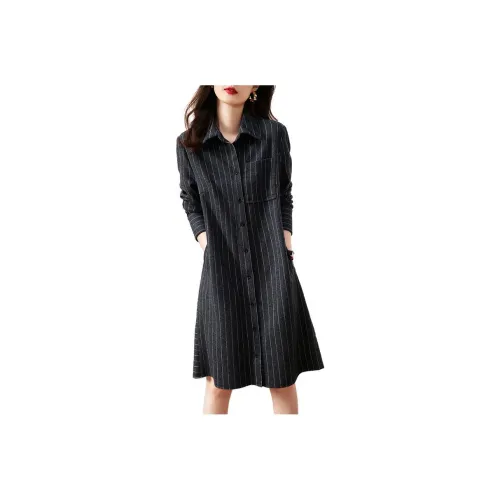 Dme Long-Sleeved Dresses Women's Navy Blue
