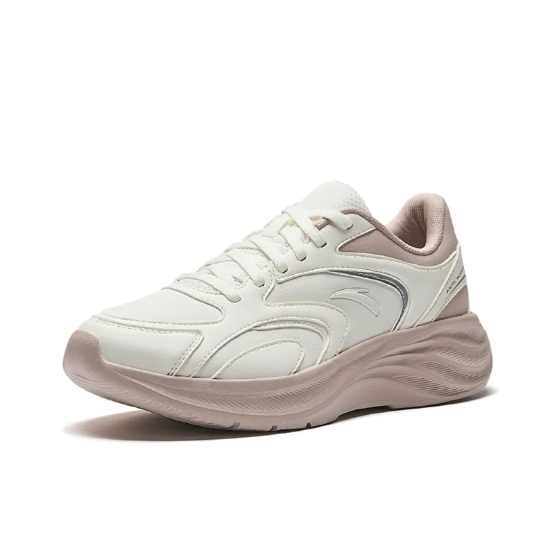 Anta Star Cloud 2 Anti Slip Wear Resistant Low Top Casual Running Shoes Women's White Pink-1