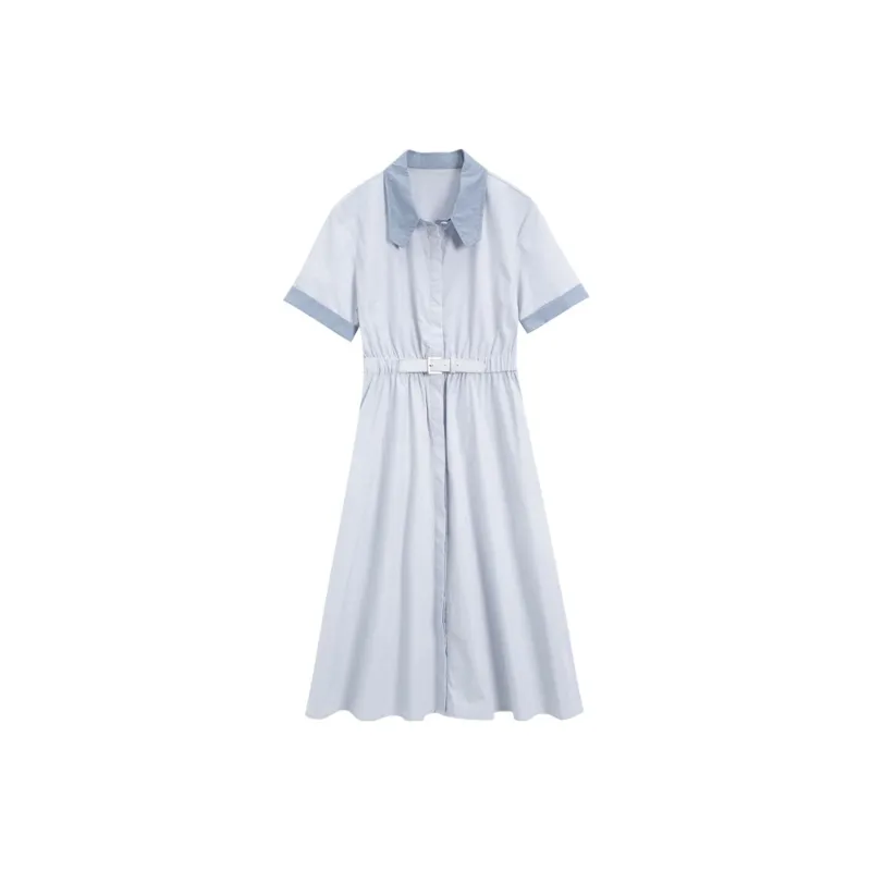 Gui'er Short-Sleeved Dresses Women's Light Blue-0