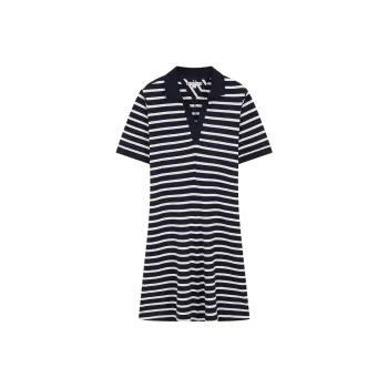 Tommy Hilfiger Short Sleeved Dress Women's Black White Stripes
