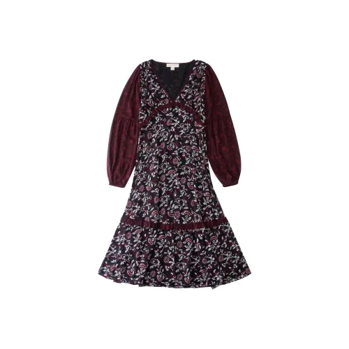 MICHAEL KORS SS23 Long Sleeved Dresses Women's Burgundy