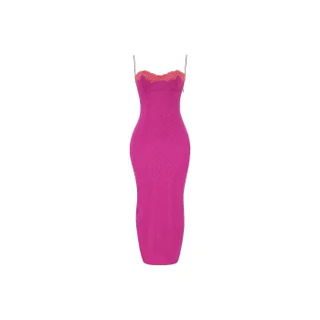 HOUSE OF CB AIZA Slip Dress Women's Raspberry/Raspberry