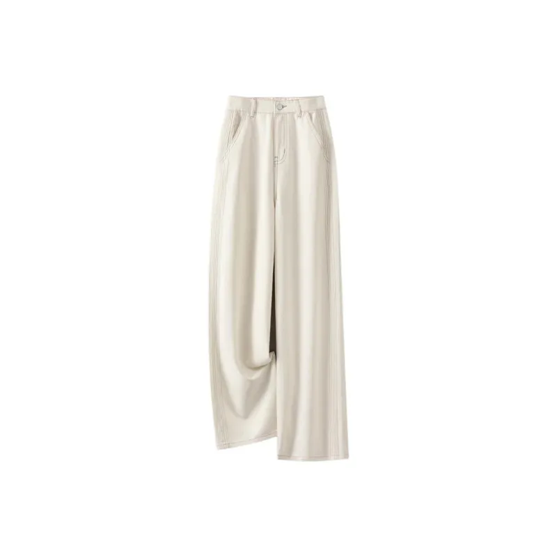 LUYOUYE Jeans Women's Ivory White-0