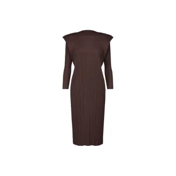 PLEATS PLEASE ISSEY MIYAKE Leats Please By Issey Miyake Crewneck Pleated Midi Dress