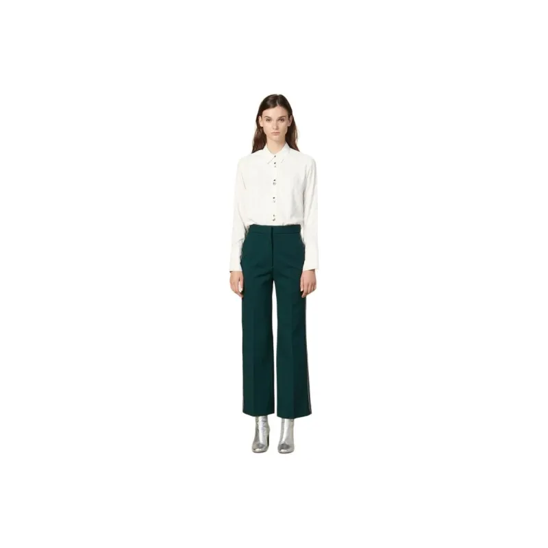 Sandro Knitted Sweatpants Women's Green-0