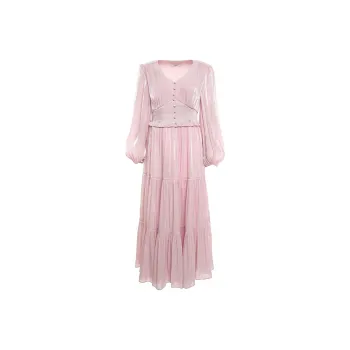 BESIONIA SS24 Long Sleeved Dress Women's Pink