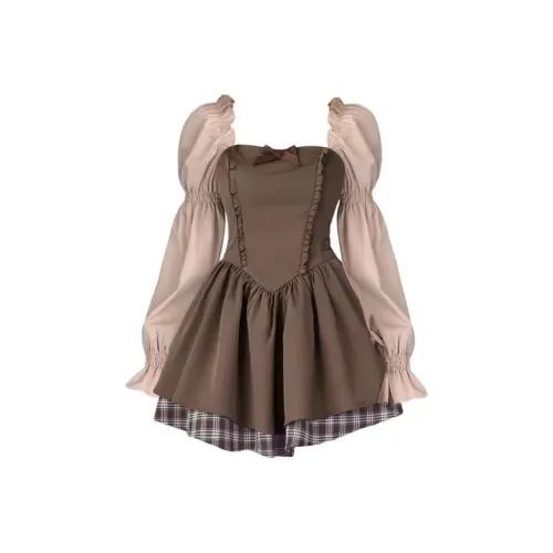 Lookinto Long Sleeved Dresses Women's Brown