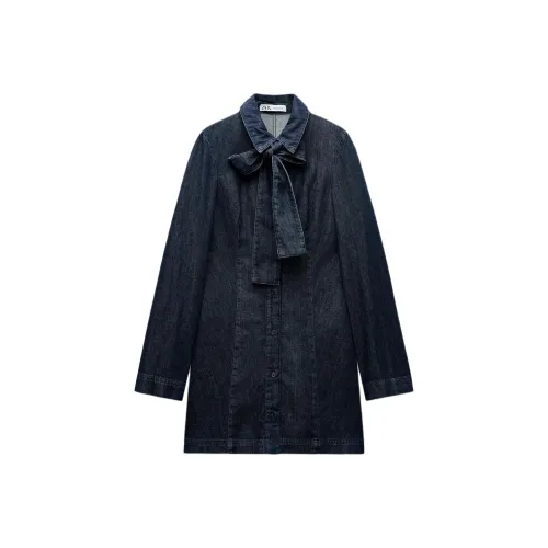 ZARA Trf Long Sleeved Dress Women's Indigo