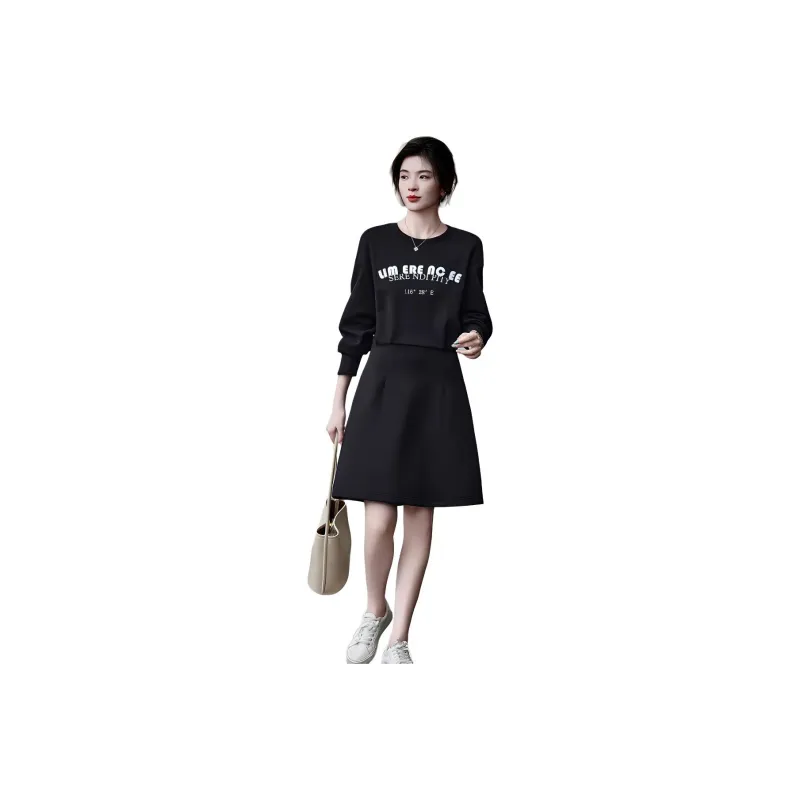 【dme】 Long Sleeved Dresses Women's Black-0