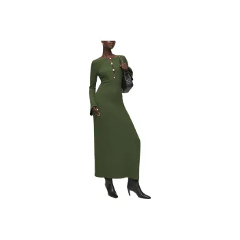 REFORMATION Hayden Knit Dress Long-Sleeved Dresses Women's Feather Color