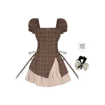 PAVEA Short Sleeved Dress Women's Coffee