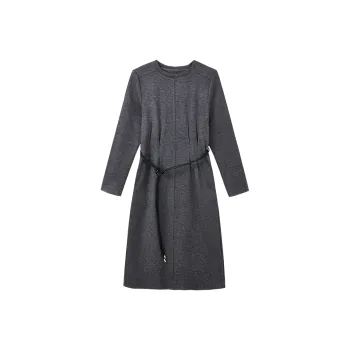Yu Qianwen Long Sleeved Dresses Women's Premium Gray