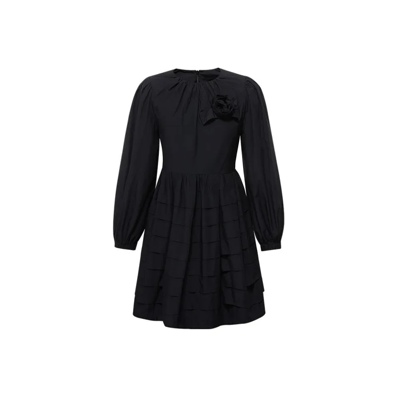D'zzit Long Sleeved Dresses Women's Black-0